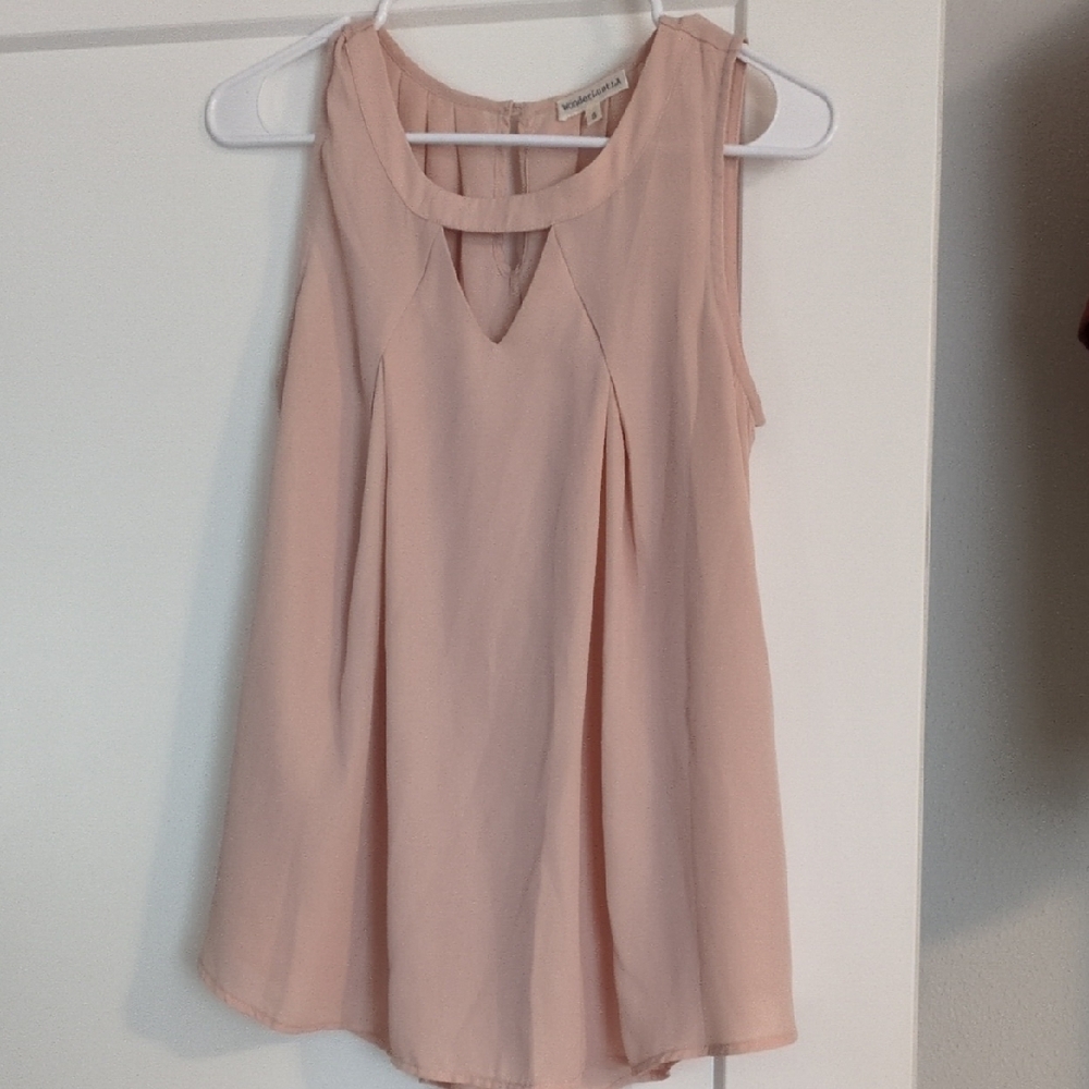 Elegant Pink Sleeveless Blouse